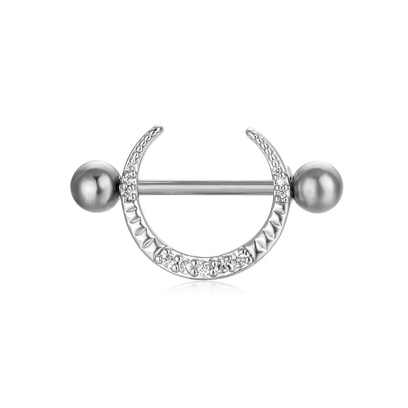 YYJFF 28 Pcs Nipple Rings 14Ga 16mm Surgical Stainless Steel Zircon Copper Piercing Jewelry Tongue Rings Straight Barbells Length Heart Shape