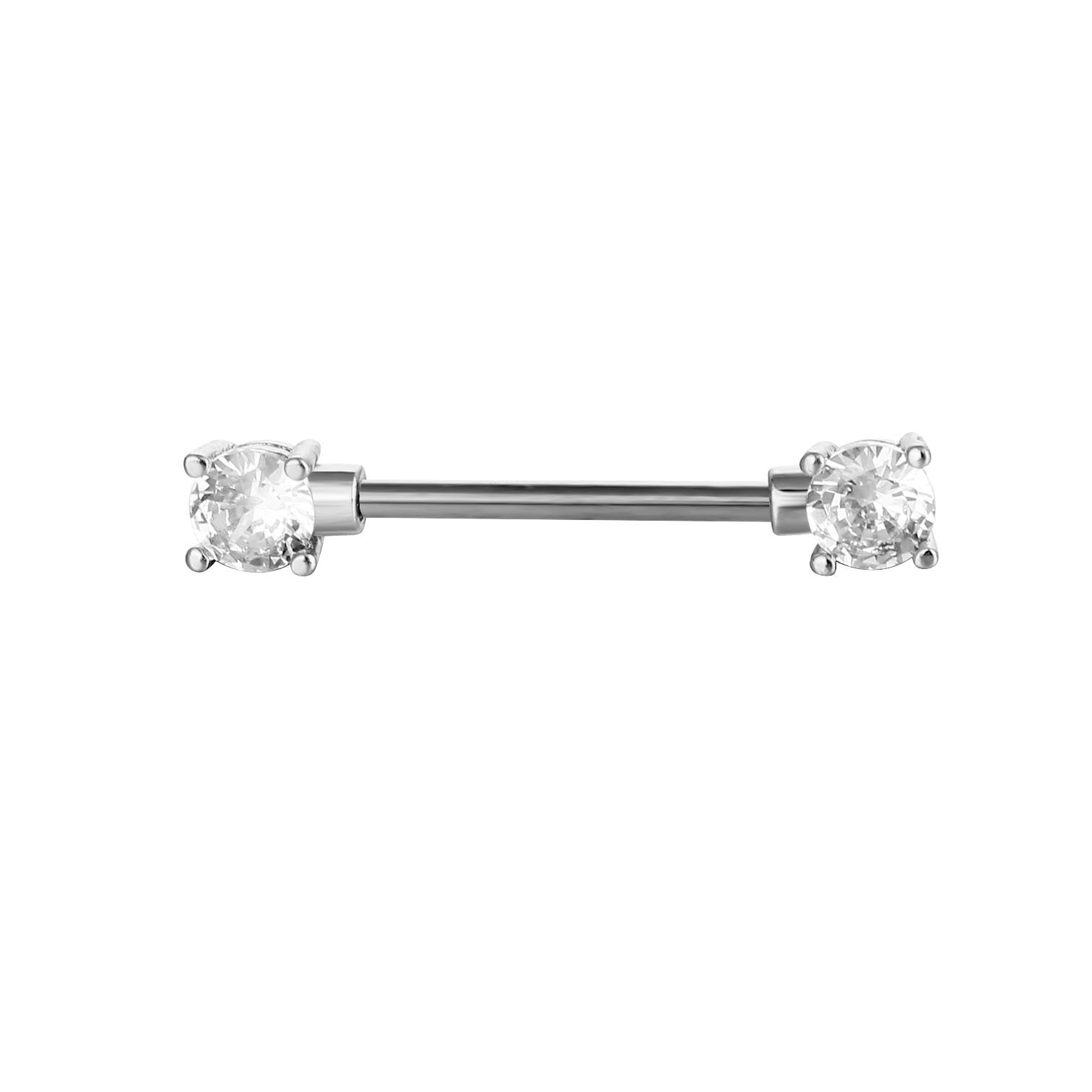 YYJFF 28 Pcs Nipple Rings 14Ga 16mm Surgical Stainless Steel Zircon Copper Piercing Jewelry Tongue Rings Straight Barbells Length Heart Shape