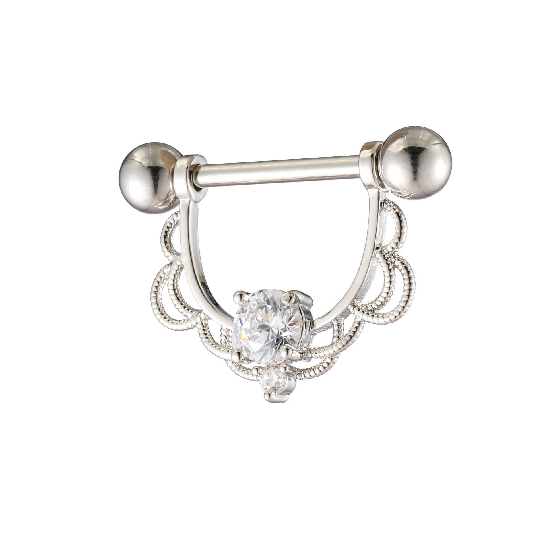 YYJFF 28 Pcs Nipple Rings 14Ga 16mm Surgical Stainless Steel Zircon Copper Piercing Jewelry Tongue Rings Straight Barbells Length Heart Shape