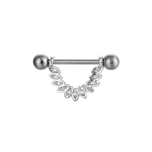 YYJFF 28 Pcs Nipple Rings 14Ga 16mm Surgical Stainless Steel Zircon Copper Piercing Jewelry Tongue Rings Straight Barbells Length Heart Shape