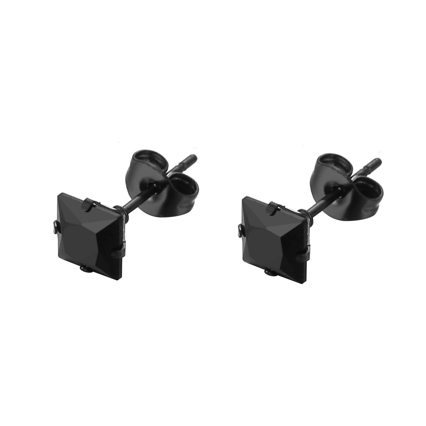 YYJFF 15 Pairs Black Earring For Men Cross Black for Men Women Earring Stud Stainless Steel