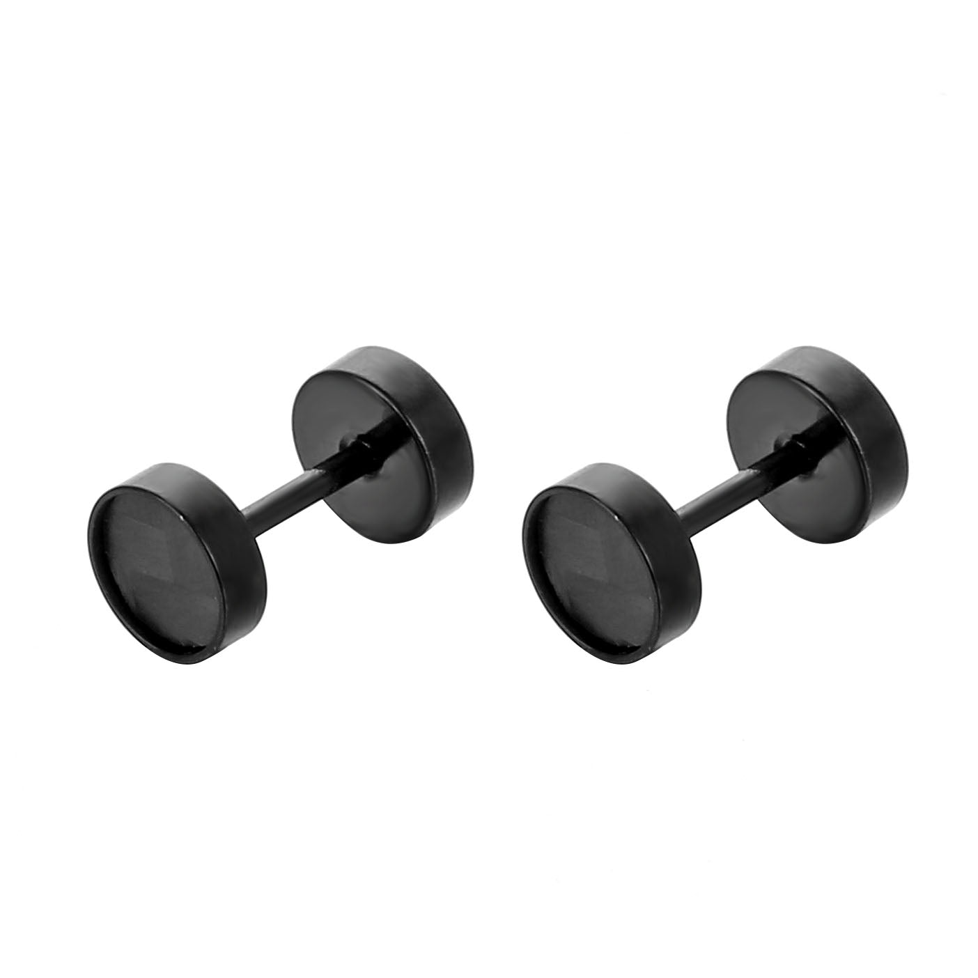 YYJFF 15 Pairs Black Earring For Men Cross Black for Men Women Earring Stud Stainless Steel