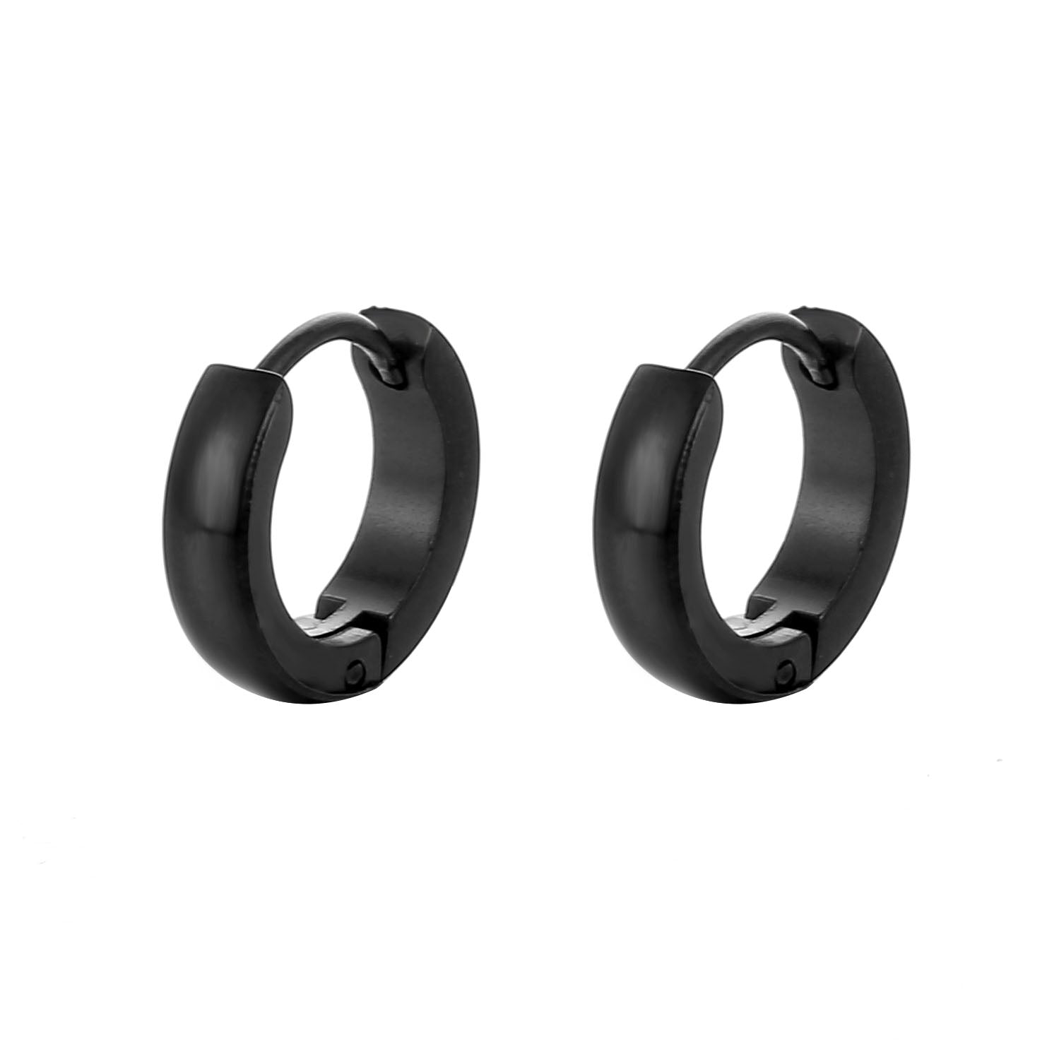 YYJFF 15 Pairs Black Earring For Men Cross Black for Men Women Earring Stud Stainless Steel