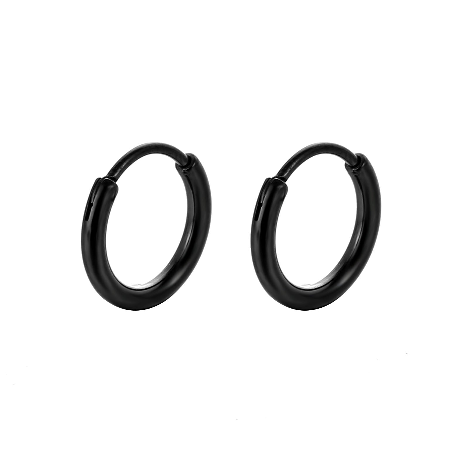 YYJFF 15 Pairs Black Earring For Men Cross Black for Men Women Earring Stud Stainless Steel